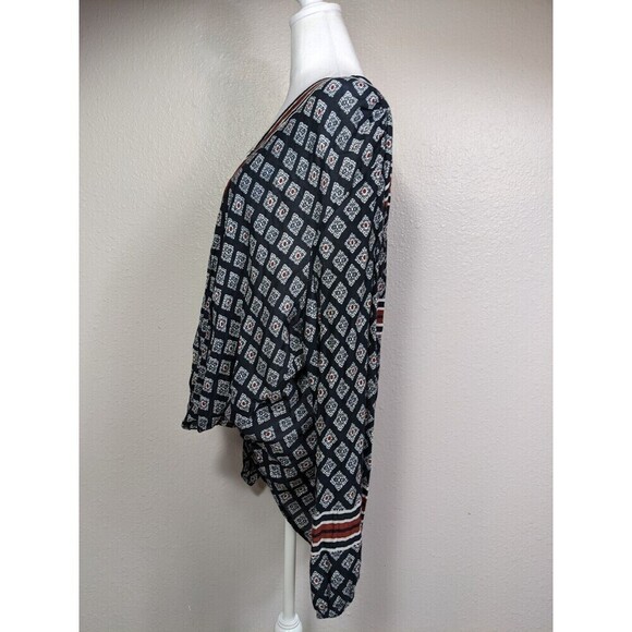 Hippie Laundry Tunic Top 2X Boho Beachy Navy Blue - Picture 4 of 10